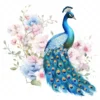 20 High-Quality Peacock in Garden Clipart - Peacock digital watercolor JPG instant download for commercial use - Digital download