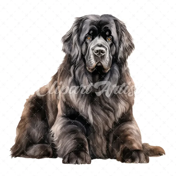 20 High-Quality Newfoundland Clipart - Newfoundland digital watercolor JPG instant download for commercial use - Digital download