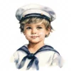 20 High-Quality Sailor Boy Clipart - Sailor boy digital watercolor JPG instant download for commercial use - Digital download