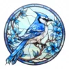 20 High-Quality Blue Jay Stained Glass Clipart - Blue jay digital watercolor JPG instant download for commercial use - Digital download