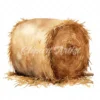 19 High-Quality Hay Bale Clipart - Hay bale digital watercolor JPG instant download for commercial use - Digital download