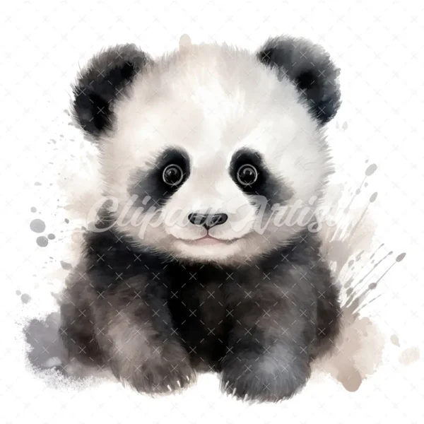 20 High-Quality Baby Panda Portrait Clipart - Panda Portrait digital watercolor JPG instant download or commercial use - Digital download