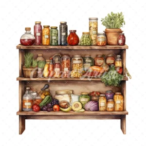 20 High-Quality Pantries Clipart - Pantries digital watercolor JPG instant download for commercial use - Digital download