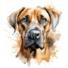 20 High-Quality Rhodesian Portrait Clipart - Rhodesian dog digital watercolor JPG instant download for commercial use - Digital download