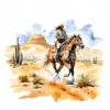 18 High-Quality Horse Riding in Desert Clipart - Horse riding digital watercolor JPG instant download for commercial use - Digital download