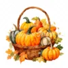 20 High-Quality Pumpkin Basket Clipart - Pumpkin basket digital watercolor JPG instant download for commercial use - Digital download