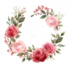 20 High-Quality Roses Wreath Clipart - Roses wreath digital watercolor JPG instant download for commercial use - Digital download