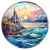 20 High-Quality Seaside Stained Glass Clipart - Seaside digital watercolor JPG instant download for commercial use - Digital download