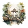 20 High-Quality Forest Shrine Clipart - Forest shrine digital watercolor JPG instant download for commercial use - Digital download