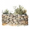 20 High-Quality Rustic Stone Wall Clipart - Rustic stone wall digital watercolor JPG instant download for commercial use - Digital download