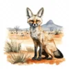 19 High-Quality Bat Eared Fox Clipart - Bat eared fox digital watercolor JPG instant download for commercial use - Digital download