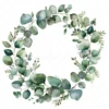 20 High-Quality Eucalyptus Wreath Clipart - Eucalyptus wreath digital watercolor JPG instant download for commercial use - Digital download