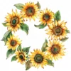 20 High-Quality Sunflowers Wreath Clipart - Sunflowers wreath digital watercolor JPG instant download for commercial use - Digital download