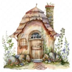 20 High-Quality Little Fairy House Clipart - Fairy house digital watercolor JPG instant download for commercial use - Digital download