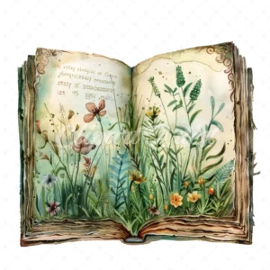 20 High-Quality Forgotten Book Clipart - Forgotten book digital watercolor JPG instant download for commercial use - Digital download