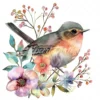20 High-Quality Cute Floral Bird Clipart - Cute floral bird digital watercolor JPG instant download for commercial use - Digital download