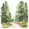 20 High-Quality Forest Trail Clipart - Forest trail landscape watercolor JPG instant download for commercial use - Digital download