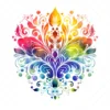 20 High-Quality Rainbow Mehndi Clipart - Rainbow mehndi digital watercolor JPG instant download for commercial use - Digital download