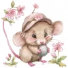 21 High-Quality Cute Spring Mouse with Ball Clipart -Cute mouse digital watercolor JPG instant download for commercial use -Digital download