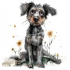 20 High-Quality Crazy Dog Clipart - Quirky crazy cute dog digital watercolor JPG instant download for commercial use - Digital download