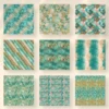 Teal and Gold Seamless Digital Paper - 63 Scrapbook patterns, Teal gold textures, Future journal and cards, Commercial use, Digital download