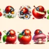 Ladybugs PNG Clipart Collection - 53 PNG, Charming little bug illustrations, Lovable red insect art, Commercial use, Digital download