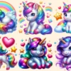 Unicorns PNG Clipart Collection - 26 PNG, Whimsical unicorn graphics, Fairytale inspired printables, Commercial use, Digital download