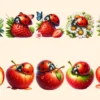 Ladybugs (P-2) PNG Clipart Collection - 54 PNG, Charming little bug illustrations, Lovable red insect art, Commercial use, Digital download
