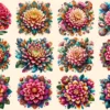 Mexican Flowers PNG Clipart Collection - 58 PNG, Cultural themed illustration, Colorful floral art, Commercial use, Digital download