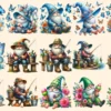 Summer Gnomes PNG Clipart Collection - 70 PNG, Bright summer gnome illustration, Cheerful printables, Commercial use, Digital download