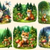Woodland PNG Clipart Collection - 29 PNG, Woodland creatures illustration, Whimsical forest art, Commercial use, Digital download