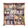 20 High-Quality Book Shelves Clipart - Book shelves digital watercolor JPG instant download for commercial use - Digital download