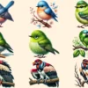 Jungle Birds PNG Clipart Collection - 42 PNG, Exotic feathered graphics, Tropical bird art, Commercial use, Digital download