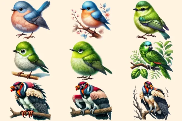 Jungle Birds PNG Clipart Collection - 42 PNG, Exotic feathered graphics, Tropical bird art, Commercial use, Digital download