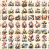 Gnomes Watercolor Clipart Bundle - 520+ transparent PNG, Enchanted gnome graphics png, Storybook gnome png, Commercial use, Digital download