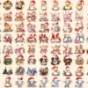 Christmas Animals Watercolor Clipart Bundle - 560+ transparent PNG, Festive animal images, Santa hat wreath, Commercial use,Digital download