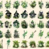 Herbal Witches Watercolor Clipart Bundle - 310+ transparent PNG, Whimsical fantasy graphics, Enchanted png, Commercial use, Digital download