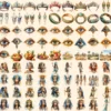 Ancient Egypt Watercolor Clipart Bundle - 770+ transparent PNG, Egyptian illustrations, Pharaohs graphics, Commercial use, Digital download