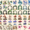 Magical Forests Watercolor Clipart Bundle - 350+ transparent PNG, Magical forest graphics, Nature images, Commercial use, Digital download