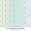 Springtime Planning Seamless Patterns, Cute spring JPEG, Spring reading pattern, Meadow flowers repeating pattern, Digital scrapbook paper