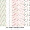 Spring Planner Seamless Patterns, Springtime Floral JPEG, Floral seamless pattern, Spring blossom repeating pattern, Digital scrapbook paper