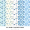 Modern Alice Seamless Patterns, Fairytale alice JPEG, Cottagecore pattern, Rabbit, Fantasy, Roses repeating pattern, Digital scrapbook paper