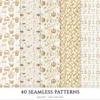 September End Seamless Patterns, Cozy autumn JPEG, Maple and pumpkin pattern, Plaid, Knitted cozy repeating pattern, Digital scrapbook paper