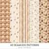 Chocolate Heaven Seamless Patterns, Chocolate Delights JPEG, Sweets pattern, Cupcake, Pastries repeating pattern, Digital scrapbook paper
