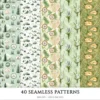Summer Mountain Seamless Patterns, Mountain flowers JPEG, Pine forest pattern, Meadow, Alpine repeating pattern, Digital scrapbook paper