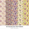 Autumn Notions Seamless Patterns, Artistic autumn JPEG, Pumpkin pattern, Floral, Autumn leaves repeating pattern, Digital scrapbook paper