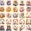 Flower Cats Watercolor Clipart Bundle - 223+ transparent PNG, Charming kitten graphics, Fantasy kitten art, Commercial use, Digital download
