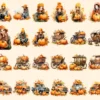 Pumpkin Watercolor Clipart Bundle - 205+ transparent PNG, Autumn pumpkin illustrations, Halloween art png, Commercial use, Digital download