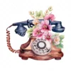 20 High-Quality Antique Floral Telephones Clipart - Telephone digital watercolor JPG instant download for commercial use - Digital download