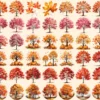 Autumn Trees Watercolor Clipart Bundle - 368+ transparent PNG, Rustic seasonal foliage art, Fall tree png, Commercial use, Digital download